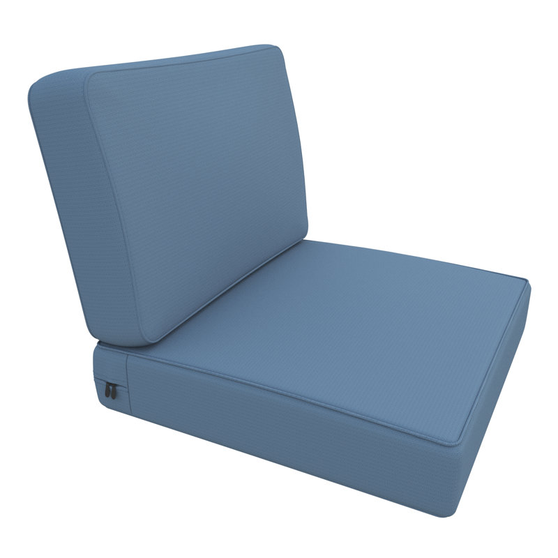 Outdoor 5" Deep Seating Cushion Set With Durable Cover Rite Fabric, Blue