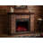 Feico Stackstone Electric Fireplace Mantel Package - Stacked Stone Design with Wood Shelf - 1,000 SQ FT