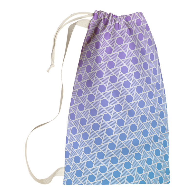 Sac à linge Mcguigan Hexagons and Triangles, Petit (H 29 po x l 18 po x P 1,5 po), Mauve / Bleu