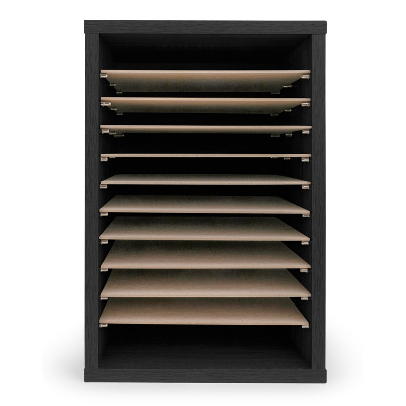 Black MDF 11-Compartment Adjustable Mailroom Organizer