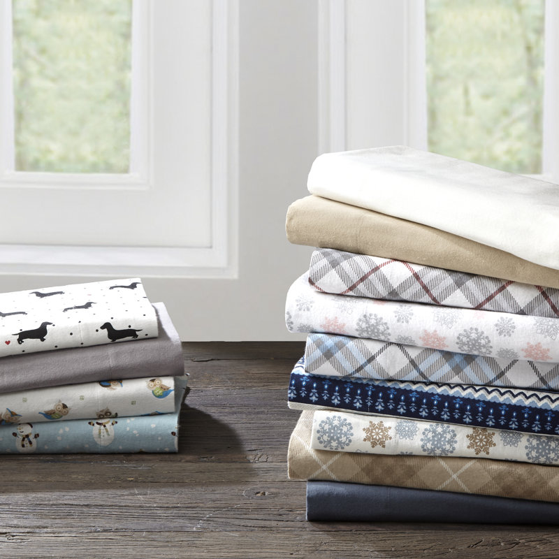 Aqua Dots Twin Cotton Flannel Sheet Set
