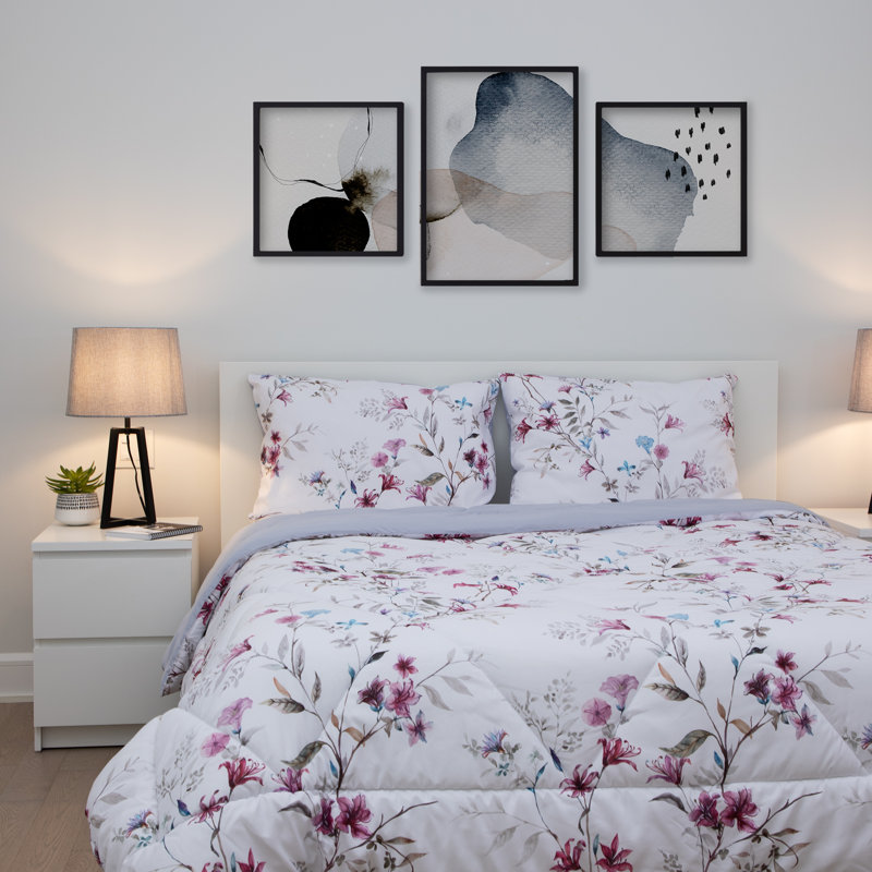 Ensemble d'édredon en microfibre réversible Vivae, Grand lit