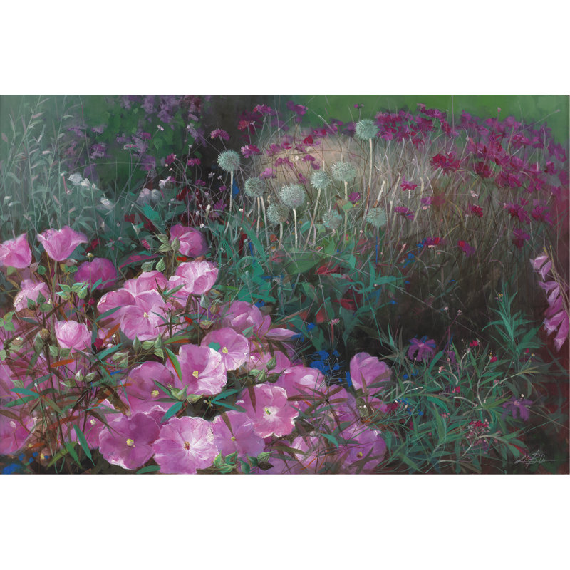 " Violet Garden " Acrylic Painting, 12" H x 18" W x 1.25" D