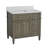 Lakeland 36" Single Bathroom Vanity Set with Weathered Gray Cabinet and Carrara Marble Countertop-1499459802