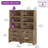 74" Tall Bookbookshelf, Large Farmhouse Bookcase With 3 Drawers Set Of 2, Wood Bookshelves Storage Cabinets For Living Room, Home Office, Library, Brown-1594478275