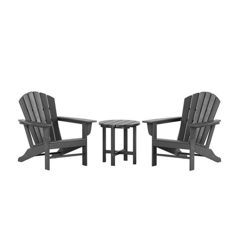 Chaise Adirondack en plastique avec table Altura, gris