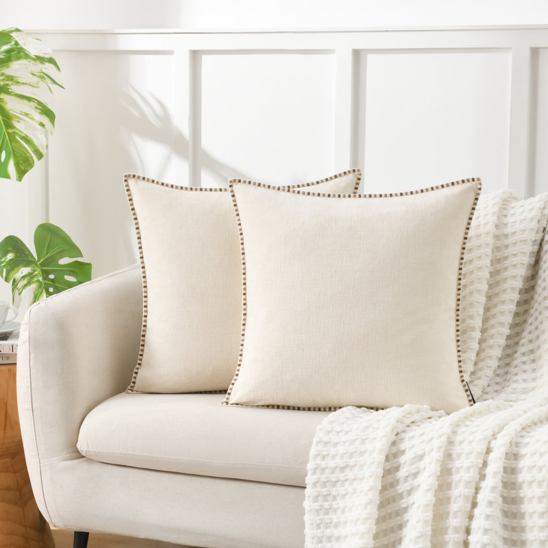 Housse de coussin décorative Soft Cozy, H 22 po x l 22 po, Blanc, crème