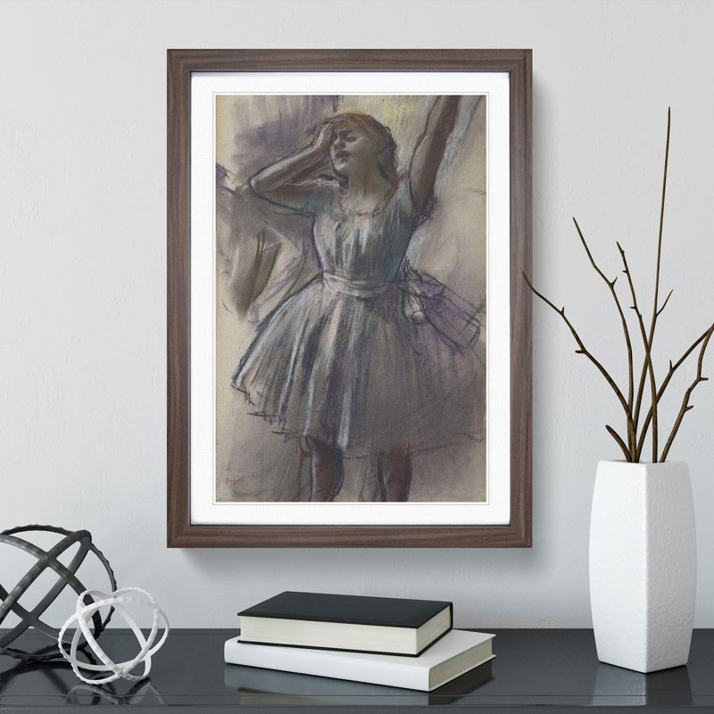 Study of a Ballet Ballerina Dancer Vol.5 by Edgar Degas - Picture Frame Painting on MDF, Walnut Framed