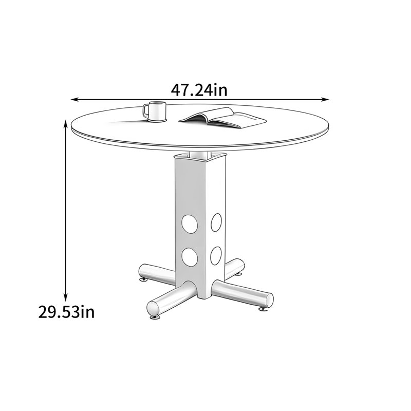 Table de salle à manger Priester, H 29,53 po x L 47,24 po x l 47,24 po