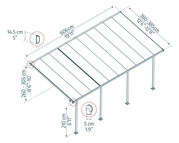 Palram Feria 13' W x 20' D Canopy | Wayfair