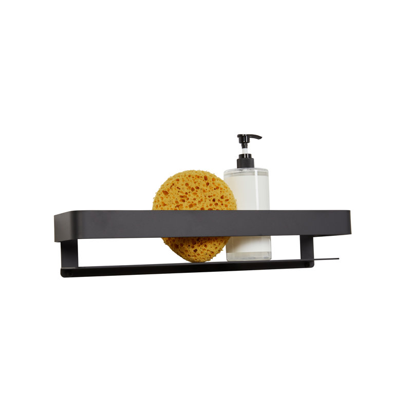 Seachrome Coronado Floating Shelf with Towel Bar, Matte Black