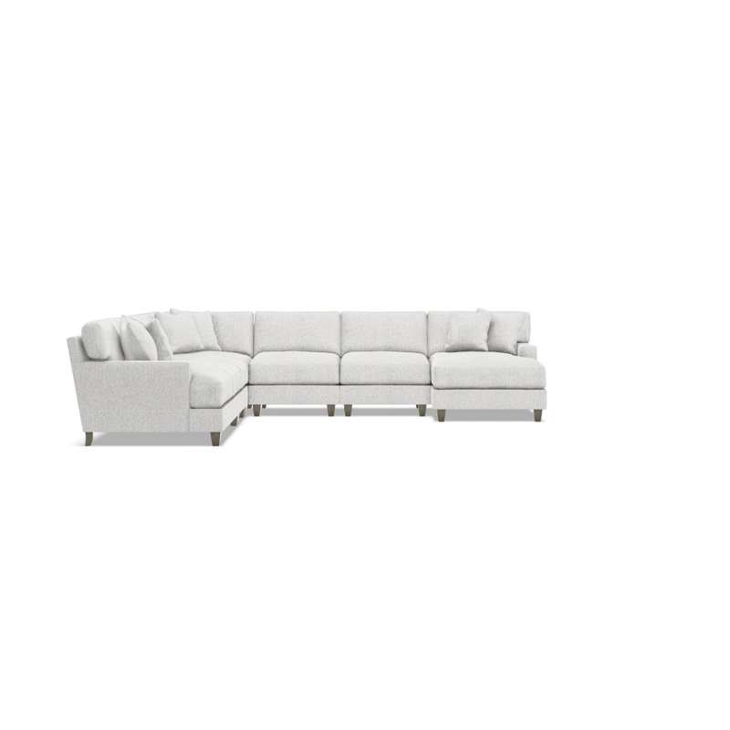 Mila Sectional, White Polyester, 33.5" H x 137" W x 137" D, Right Hand Facing