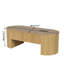 Table basse relevable avec rangement dissimulé, table basse ovale avec plateau relevable, table basse de style moderne Mid-Century-1849712834