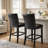 LUMERA Collection Modern Black Faux Leather Bar Stool – High Back, Cushioned Seat, Durable Wood Frame, Counter & Bar Height Seating for Kitchen, Island, Home Bar, Pub-885431916-885431919
