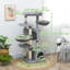 Tour pour arbre à chat avec lit 52,5 po; condos pour chat; hamacs; gris