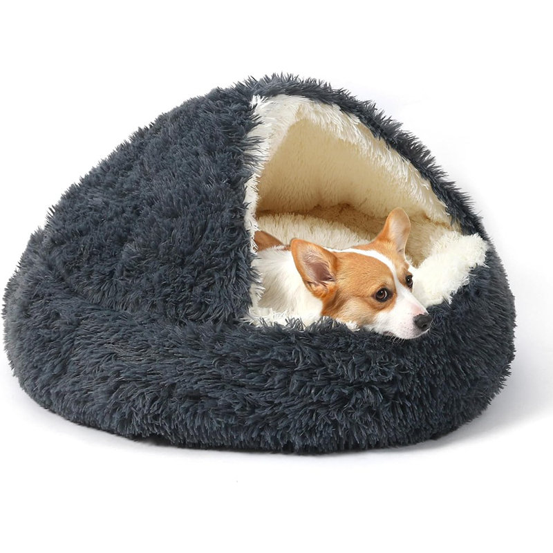 Lit pour chien à capuchon rond pour chat