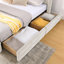 Structure de lit tapissier grand format avec tissu épais, cadre de lit rembourré confortable, tissu chenille, avec tête de lit et base de lit solide. Avec tiroir de rangement - beige (86 po x 68,5 po x 67 po)-1730818452-1730818449