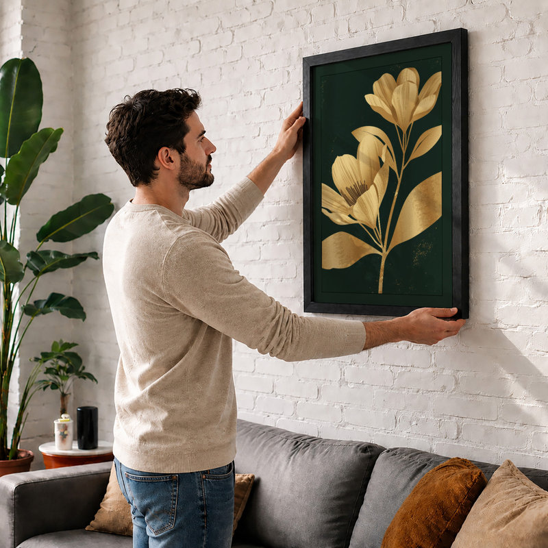 Gilded Bloom Study Botanical - Print, A1 - 84.1 x 59.4 cm, Oak
