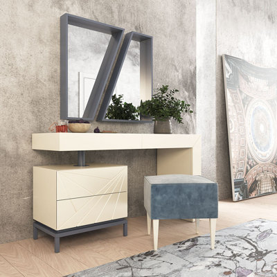 Ensemble de coiffeuse avec tabouret et miroir