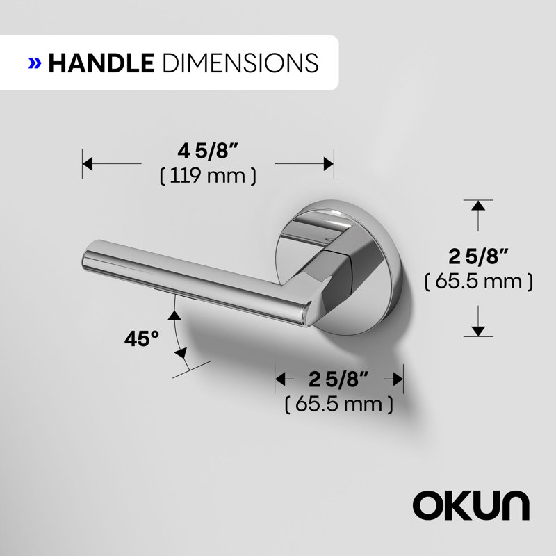 Brio Passage Door Lever Modern Concealed Design For (Hall & Closet) – Sleek Minimalist Style in Chrome, Chrome