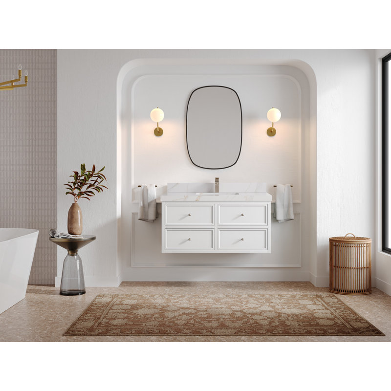 Ensemble de meuble-lavabo simple 42 po avec plateau en quartz Tralyn