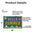 Enseigne fantaisie en aluminium Hello Summer 7 po x 10 po-119528307