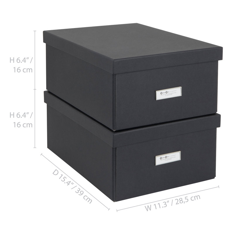 Boîte de rangement pliable Bigso Katia - Boîte de rangement pour photos avec couvercle, Noir