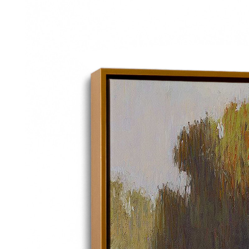 «Dawn's Rustic Charm on Canvas» par Carol Strock Wasson, reproduction, Cadre flottant or poli, H 22 po x l 32 po x P 1,75 po