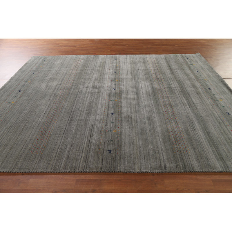Tapis vert et gris Gabbeh