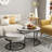 Round Nesting Coffee Table Set Of 2, Modern Side End Tables With Marble Pattern And Metal Frame, Modern Coffee Table With Hidden Compartment For Living Room, Apartment, Office-109723233