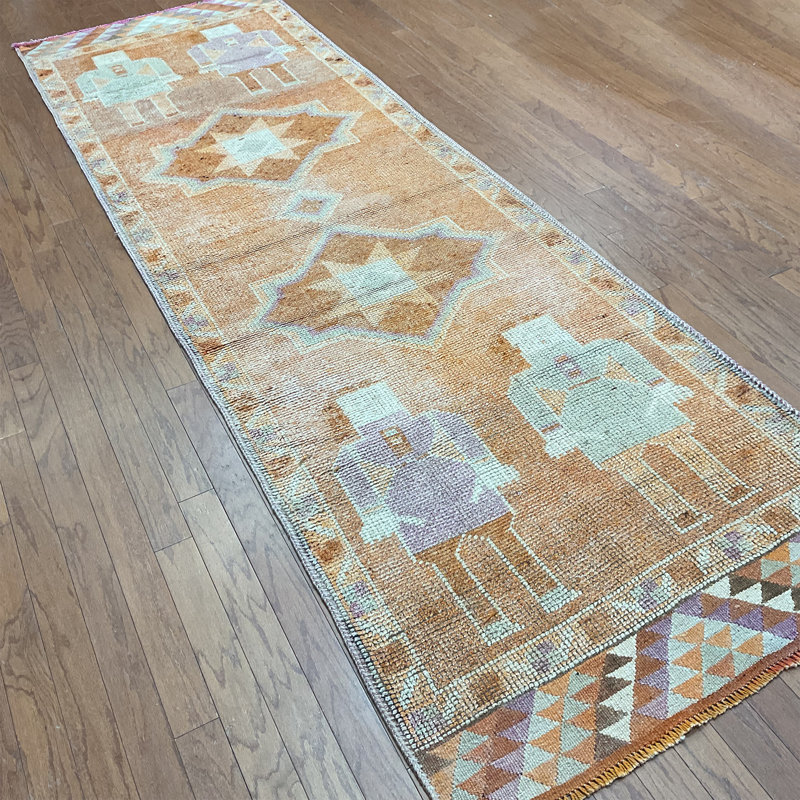  Handmade Turkish Oushak Wool Runner