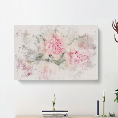 Pale Pink Carnation Flowers - Wrapped Canvas