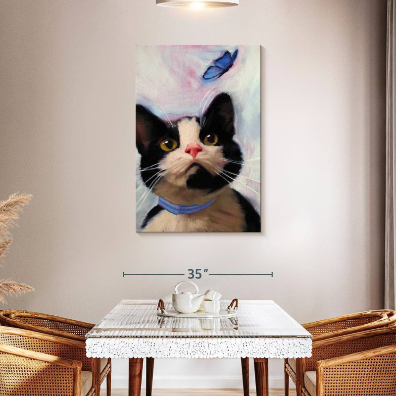 Brampt Cat And Butterfly, 45" H x 30" W