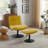 Upholstered Tufted Swivel Accent Chair With Ottoman, Height Adjustable Lounge Chair-1016989163