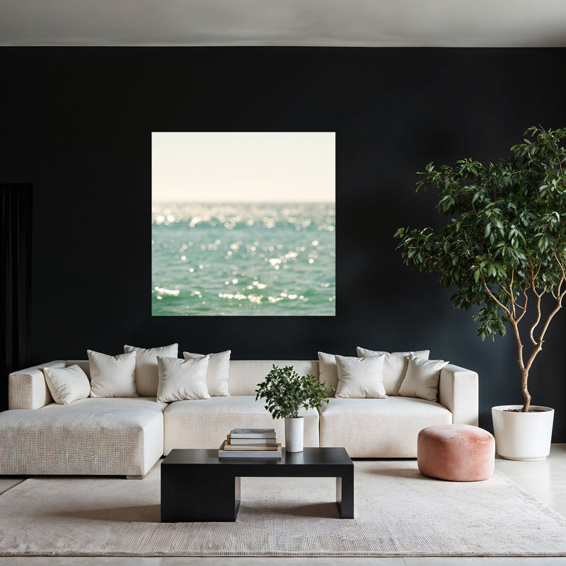 La Mer, art abstrait de l'océan côtier, H 48 po x l 48 po