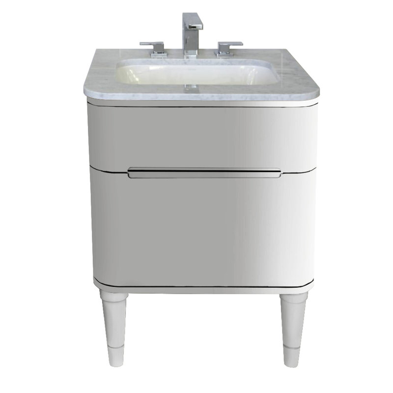 Eleganza 23.5'' W Single Bathroom Vanity Base, Gloss Ardesia