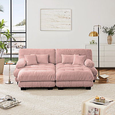 Upholstered Sofa Couchs And Convertible Ottomans
