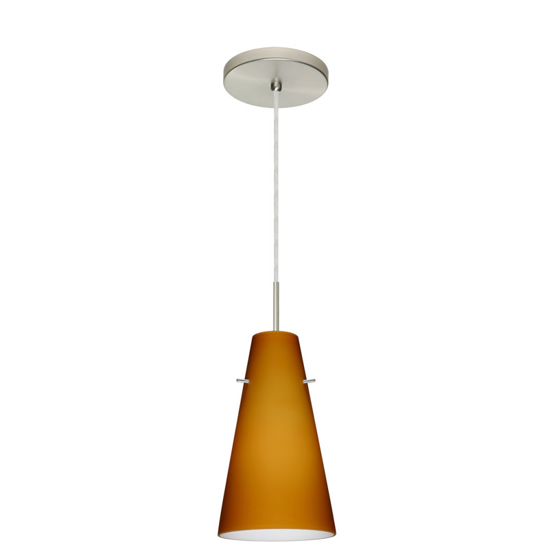 Canyon Creek 1 - Light Single Pendant, Satin Nickel, Amber Matte, Incandescent