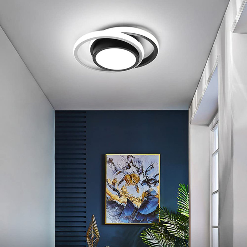 Mataponi 2-Light 27cm LED Flush Mount Ceiling Light, White, 6000K