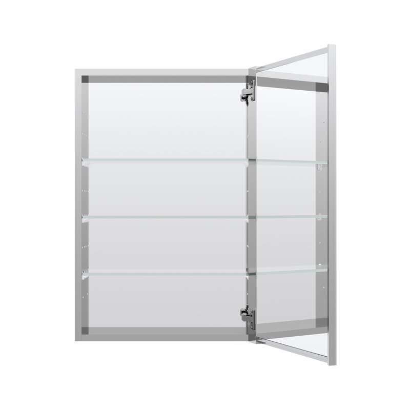 Armoire à pharmacie en aluminium l 20 po x H 30 po avec tablettes réglables et porte battante droite, 30"H x 20"W x 4.8"D