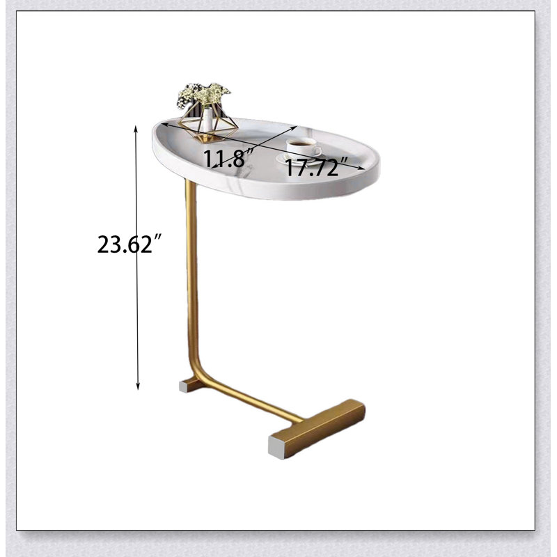 2-pieces C-shaped Side Table, C Shaped End Table, Side Table for Couch and Bed