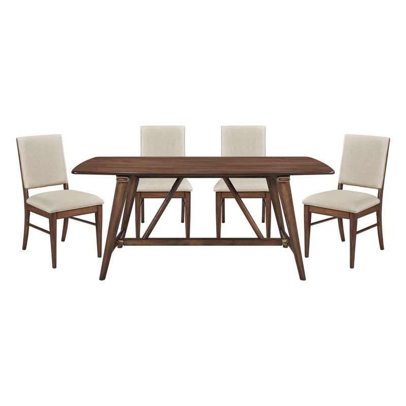 Ensemble de salle à manger 5 pièces Modern Design et 4 chaises d'appoint rembourrées, 5 pièces: table, 4 chaises