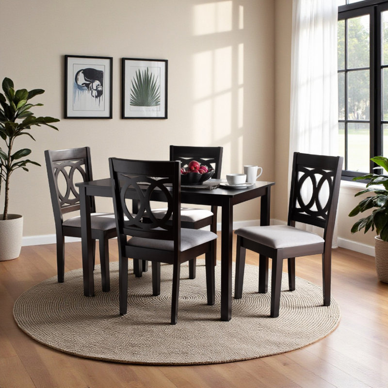 Robillard Dining Set, Sand Brown/Espresso, 5 Pieces