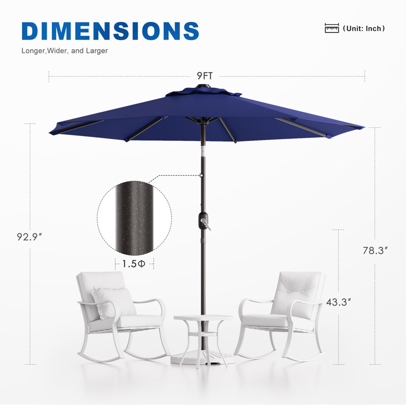 Parasol de marché 108 po Dopp, Bleu marine