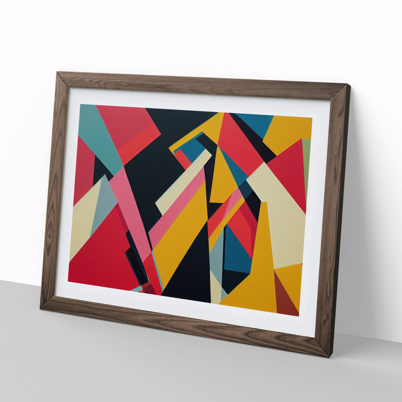Abstract Shapes Vol.4 - Framed Print, 25cm H x 34cm W x 2cm D, Walnut Framed