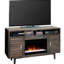 Console de 61 po avec foyer électrique pour téléviseur de 61 po ou moins, assemblage minimal, finition brun anthracite