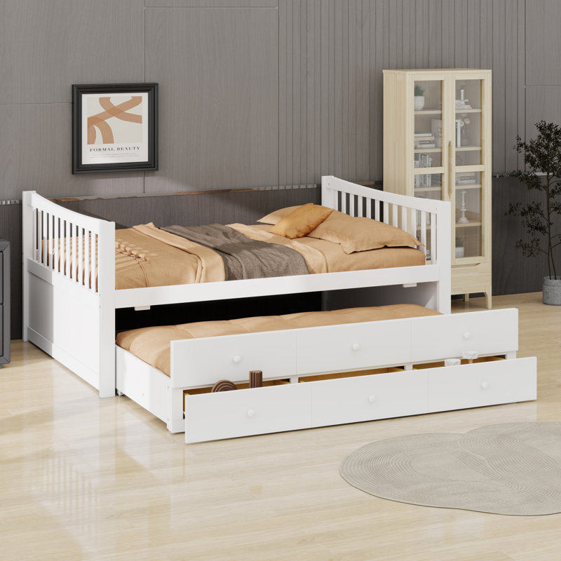 Lit de jour avec couchette, tiroirs pour plus d'espace, Gris