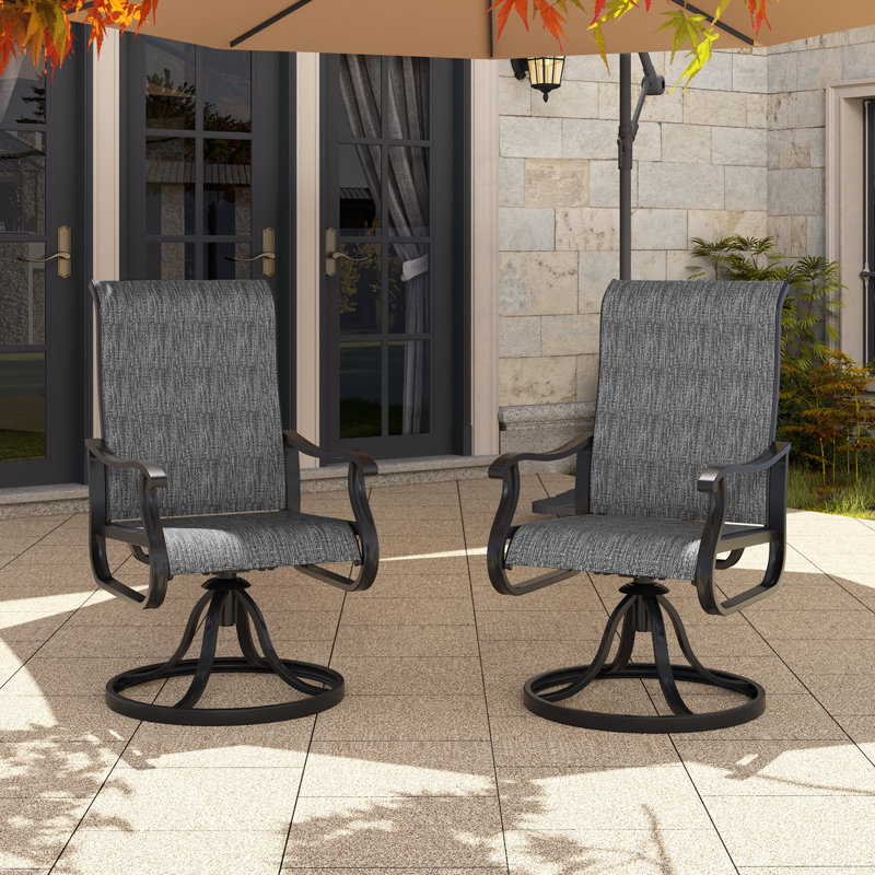 Ensemble de 2 chaises de salle à manger pivotantes Ashalyn, Gris