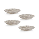 Chiara Fusion Shallow Glass Serving Bowls- Set of 4, Large