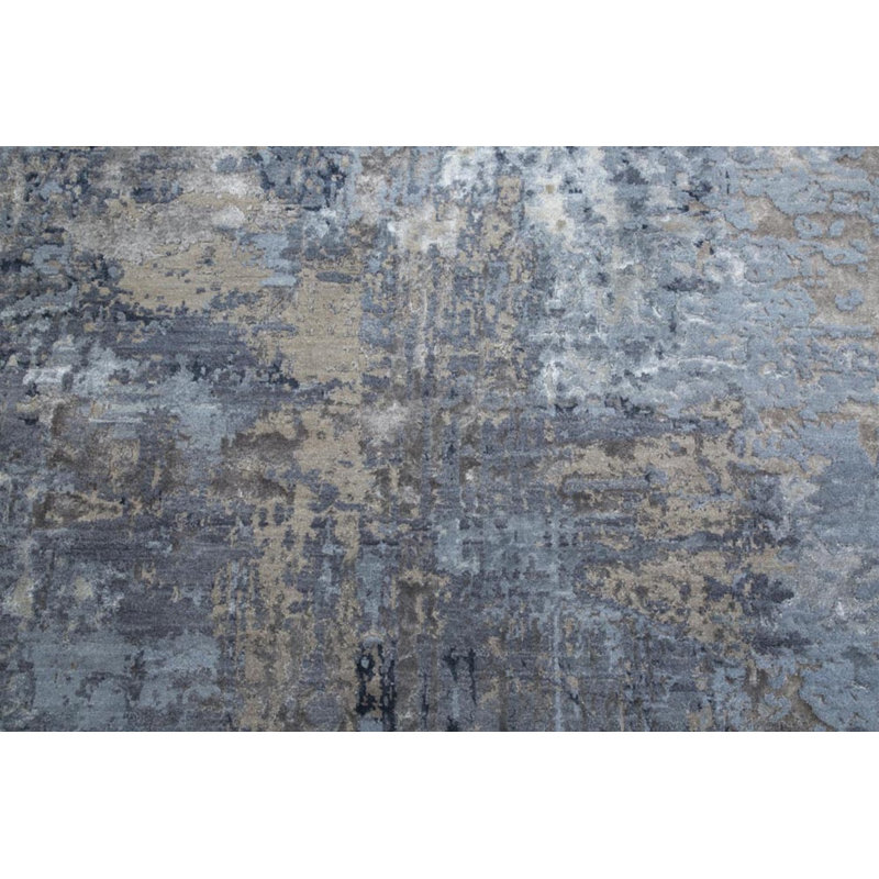 Contemporary One-of-a-Kind Rectangle 9 X 12 Hand Knotted Area Rug